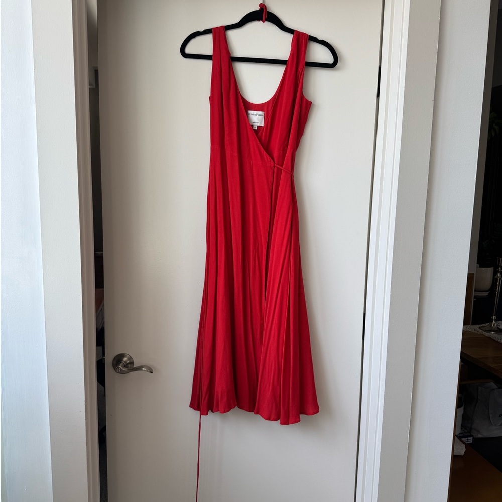 Privacy Please Vibrant Red Midi Dress